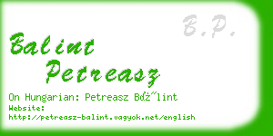 balint petreasz business card